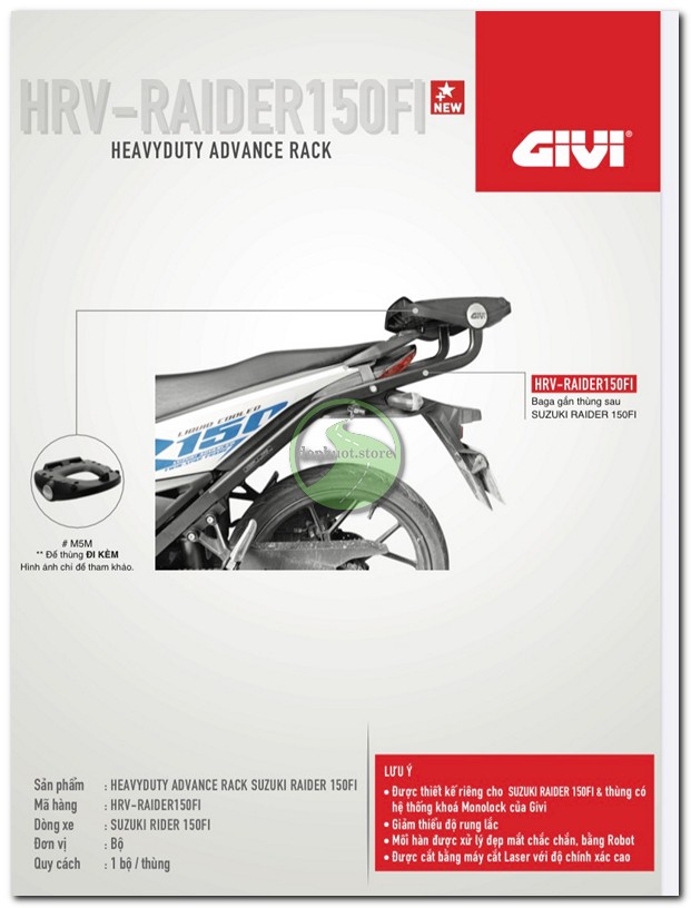 Baga givi HRV cho Raider FI R150